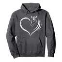 Horse Head Inside Heart Women Ladies Teens Gift Pullover Hoodie. L