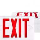 SPECTSUN 4 Pack Led Exit Sign with Battery Backup, Hradwired Red Exit Light LED - 4 Pack, Lighted Exit Sign Bulb/Exit Combo Light/Battery Exit Sign/Lighted Exit Sign Battery Powered