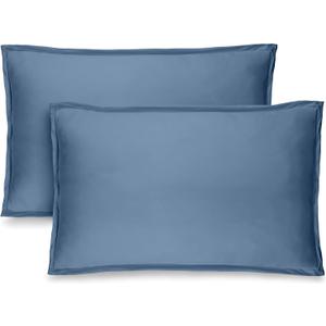 Bare Home Standard Pillow Sham Covers - Set of 2 - Premium 1800 Ultra-Soft Microfiber - Double Brushed - Stain & Fade Resistant - Bed Pillow Shams - Pillows Not Included (Set of 2, Coronet Blue)