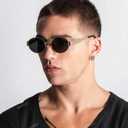 AIEYEZO Retro Oval Sunglasses for Women Fashion Polarized Sun Glasses Oval Metal Frames UV400 Protection Lens (2 Pack (Gold/Grey + Gold/Brown))