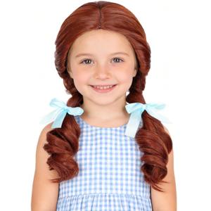 Half and Half Long Dark Brown Braided Wig Red Brown Twin Braids Wigs Synthetic Hair for Halloween Party