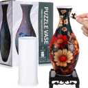 3D Puzzle Vase Puzzle Flower Vase Crafted from 160 Curved Plastic Pieces 3D DIY Housewarming Gift for Flower Arrangements and Home Decoration(Retro Flowers)