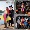 2PCS Adult Sally Costume Women Christmas Sally Dress Wig Sexy Patchwork Dress Halloween Cosplay Outfits (Large)