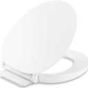 KOHLER 57778-WCF-0 Cymbal Ready Latch Quiet-Close Soft Close Toilet Seat Round, Flexible CoreFlex Material, Wider Toilet Seat Surface, Home Essentials, White