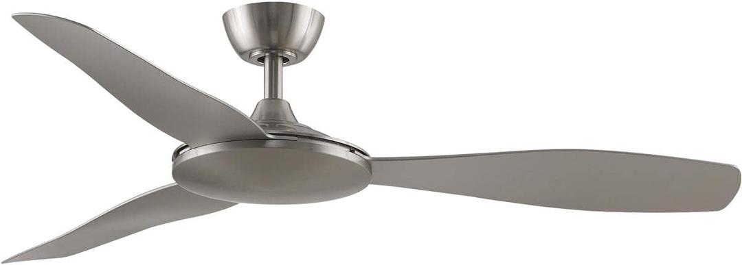 Fanimation GlideAire 3 Blade Ceiling Fan 52 Inches Wide with Brushed Nickel Finish and Brushed Nickel Blades