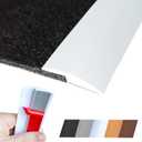 Floor Transition Strip Self Adhesive Carpet Wood Tile Vinyl Flooring Laminate Transition Cover Edge Trim Gap Doorway Threshold for Uneven Floors Heights Within 5 mm (White, 120 inches)