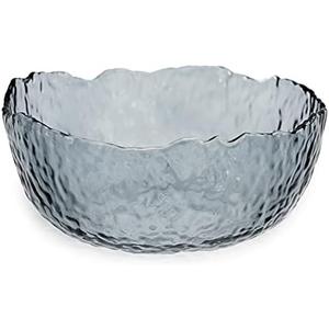 TOSSOW Glass Salad Bowl Irregular Shape Serving Bowls, 25 oz Pyrex Mixing Bowls for Kitchen Prep, Fruit, Snack, Dessert, and Candy Dishes or Nut Bowls(Grey) (Gray)