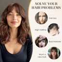 S-noilite Bangs Hair Clip,360 3D Cover Real Clip in Bangs Human Hair Toppers for Women With Wispy Bang Daily Wear (Dark Brown)