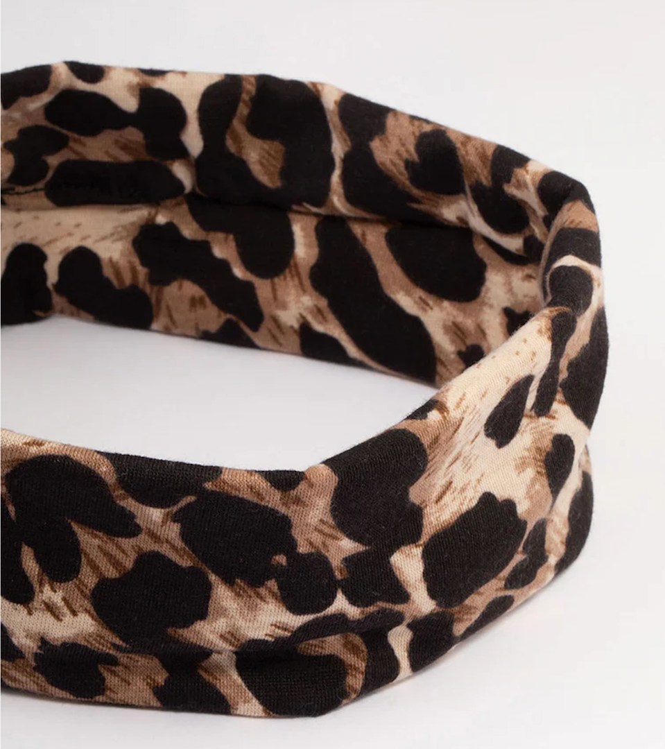 Brown & Leopard Print Stretch Fabric Headbands