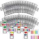 Blueweenly 72 Pcs Christian Crafts Cross Craft Kit to Paint Religious Cross Suncatchers Ornaments Bulk for Catholic Schools Week Sunday School DIY Window (Cute)