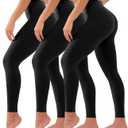 3 Pack High Waisted Leggings for Women No See Through Yoga Pants Tummy Control Leggings for Workout Running Buttery Soft (Small-Medium, 01 Black/Black/Black)