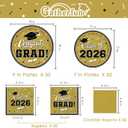 Graduation Party Plates and Napkins Gatherfun Graduation decorations 2026 Gold Disposable Paper Plates Luncheon Napkins Cocktail Napkins for Congrats Grad Party Decorations, Serve 50