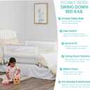 Regalo Safety Double-Sided Swing Down Bed Rail Guard (2-Pack), Toddler Bed Rail for Twin to Queen Beds, Extra Long 43, Reinforced Anchor System, Easy Install, White