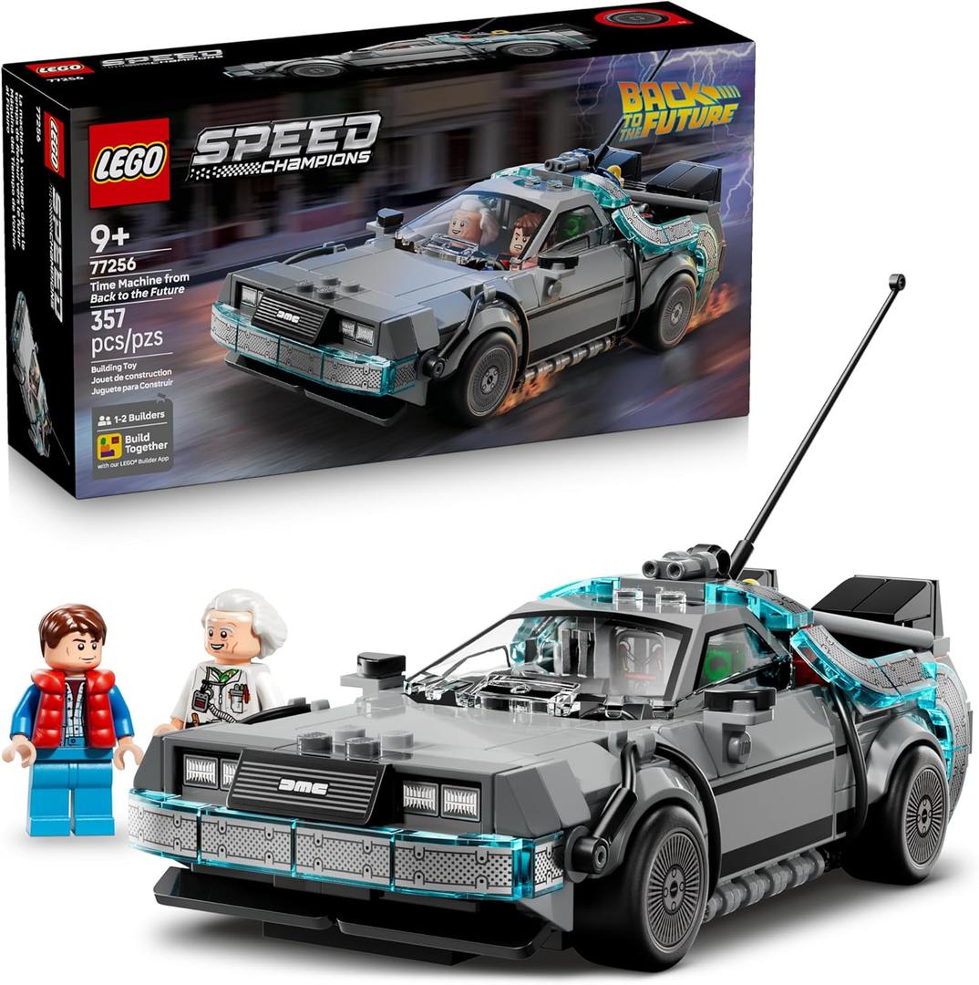 LEGO Speed Champions Time Machine from Back to The Future Building Toy for Kids - Pretend Play & Display Car Toy W/2 Build Modes for Boys & Girls, Ages 9+ - Gift Ideas for Birthdays & Fans