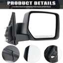 Right Passenger Side Mirror Compatible with Jeep Patriot 2007-2017 Manual Non-Heated Replacement For CH1321281 | 5155456AK (Black)