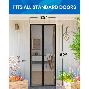 Flux Phenom Magnetic Screen Door â€“ 2025 Upgraded Fine Weave Mesh Screen, Heavy Duty 52 Magnets, No-Gap Seal, Pet & Scratch Resistant, Includes 2 Easy Install Kits, 38"x82"
