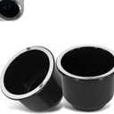 2PCS Car Cup Holder Insert, Black Plastic Couch Cup Holder Insert, Large Capacity Drop in Drink Can Holders Replacement Accessories, Universal for Car RV Boat Golf Cart