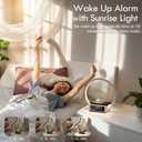 WILIT Bedside Lamp with Alarm Clock,Touch Lamp with Wireless Charger,Nightlight for Bedroom,Sunrise Wake-up Light,3-Grade Dimmable,Birthday Gifts for Her,Women,Men,Mom,Daughter,Girlfriend(Wood Grain)