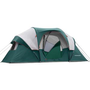 HIKERGARDEN 10 Person Camping Tent - Portable Easy Set Up Family Tent for Camp, Windproof Fabric Dome Tent Outdoor for Hiking, Backpacking, Traveling-14'x11'x74in(H) (Dark Green)