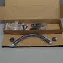 Corner Shower Curtain Rod, [24"-37"] x [24"-37"] L Shaped Rust Proof Adjustable 90 Degree Right Angled Curved Bathroom Curtain Rod with 12 Hooks and Ceiling Support