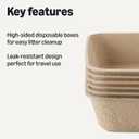 Amazon Basics Disposable Cat Litter Box, Travel & Home, Large 14.4"x18.1", 6-Pack