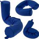 Dot&Dot Twist Memory Foam Travel Pillow for Airplanes - Travel Neck Pillow for Sleeping - Airplane Pillow for Neck Support - Adjustable, Bendable Neck Roll Pillow (Sapphire, One Size) (Standard (26"), Navy)