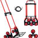 Stair Climbing Hand Truck Dolly 200 LB Capacity,Stair Climber Hand Truck Foldable with Scalable Handle,Stair Climbing Dolly Cart for Stairs,Moving,Shopping(Red)
