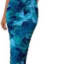 PRETTYGARDEN Women's One Shoulder Bodycon Dresses Summer 2025 Ruched Floral Beach Cocktail Wedding Guest Dress M