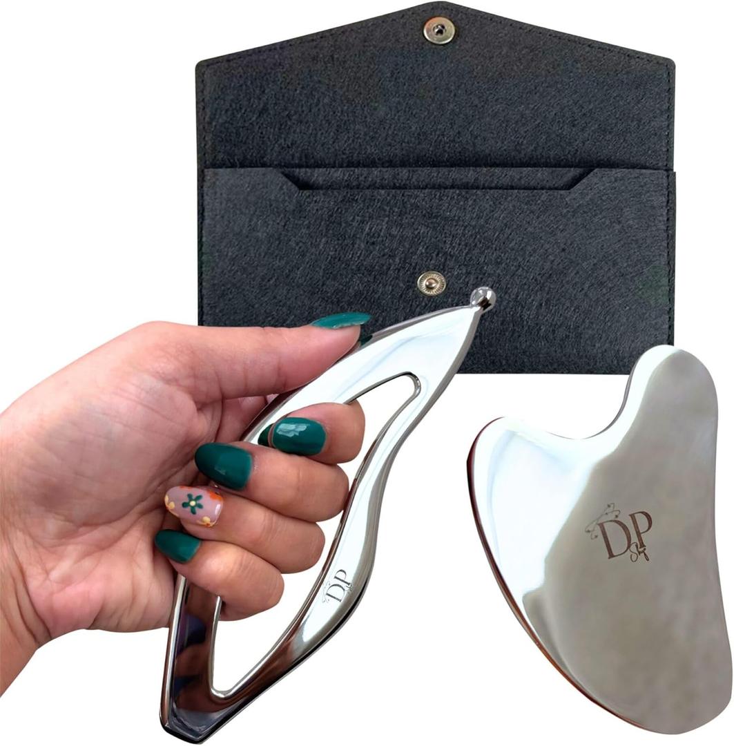 Muscle Scraper Tool  2-in-1 Stainless Steel Fascia Scraper for Deep Tissue Massage & Muscle Relief - Gua Sha Body Tool for Soreness - Ergonomic IASTM Tool for Athletes & Physical Therapy