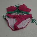B2prity Women's Sexy Bikini Set Color Block Lace Up 2 Piece Bathing Suit Tie Side Swimsuit (Large)