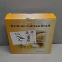 Glass Corner Shower Shelves, Tempered Floating Glass Shelves Wall Mount, Shower Caddy Organizer, Bathroom Corner Shelf with Zinc Alloy Brackets for Bathroom, Kitchen, Living Room, 9.8" x 9.8", 2 Pack