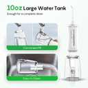 FRESKO Water Dental Flosser for Teeth, 300ML Cordless Flosser with Constant Pressure, Rechargeable Oral Irrigator Cleaner for Travel Home Use and Braces Care, IPX7 Waterproof, 5 Jet Tips