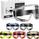 6 Pack Safety Goggles, ANSI Z87.1 Anti-Fog Lab Goggles, Adjustable Protective Eye Protection for Men