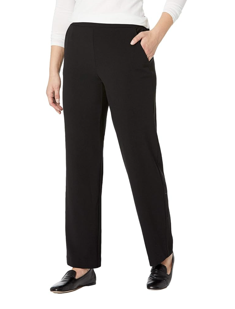 Briggs New York Women's Flat Front Pull on Pant With Slimming Solution (Regular & Short Length) 20WS