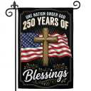2 x 250th Anniversary USA Flag Garden Flag 12 x 18 Inch, 1776-2026 Patriotic American Outdoor Banner, Double Sided Yard Lawn Porch Decoration