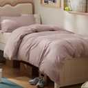 Bedsure Duvet Cover Twin/Twin XL Size - Soft Double Brushed Bedding Set for Kids & Adults, Zipper Closure, 2 Pieces, Includes 1 Duvet Cover (68"x90") & 1 Pillow Sham, NO Comforter, Mustard Yellow (08 - Dusty Rose (No Comforter))