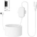 ALERTCAM Outdoor Power Adapter for Stick Up Cam Battery/Plug-in 3rd Gen, 25 ft Weather Resistant Charging Cable with Barrel Plug Continuously Charge Your Security Camera, White
