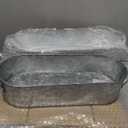 Mkono Metal Storage Basket for Toilet Tank Top Bathroom Decor, Galvanized Tray with Handle for Shelves, Farmhouse Toilet Paper Holder Organizing Bin Box for Countertop Living Room, Set of 2, Silver