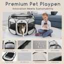 Portable Pet Playpen for Dogs & Cats Foldable Indoor/Outdoor Exercise Pen, Waterproof Puppy Tent, Lightweight Pop-Up Dog Crate with Self-Locking Zipper Door, Collapsible Travel Enclosure