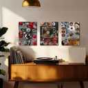 Black Girl Cheetah Wall Art Trendy Leopard Wall Decor Set of 3, Preppy Black Woman Poster Canvas Print Fashion Lucky Y2k Music Record Player Artwork for Bedroom Living Room 16x24 inch Framed