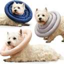 ARRR Comfy UFO Pet Recovery Collar, Water-Resistant Soft Adjustable Protective Dog Neck Donut E-Collar for Small and Medium Dogs and Cats After Surgery Safe Alternative Cone (Navy V2, L) (Size L)