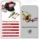 Pindex Universal 12v 2-3.5psi Electric Fuel Pump 28 GPH Gasoline Fuel Transfer Pump for 4v 6v Carburetor