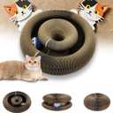 Magnetic Magic Organ Cat Scratcher Toy, Extra-Thick & Large Connectable Cardboard Scratching Board with Bell Ball, Interactive Enrichment Toy for Indoor Cats & Kittens (1 Pack)