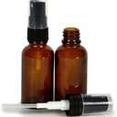 Vivaplex, Amber, 1 oz Glass Bottles, with Black Fine Mist Sprayers - 2 pack