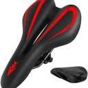 Comfortable Gel Bike Seat with Extra Soft Cushion Padded,Fits Most Bikes.Ergonomic Bicycle Saddle Cushion with Waterproof PU Leather for Men Women