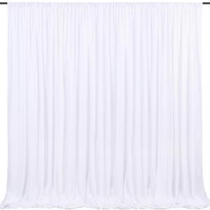 White Backdrop Curtain Party Decorations: 4 Pcs 5ft x 8ft White Polyester Drapes - Wedding Birthday Background