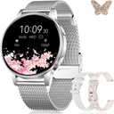 Smart Watch for Women, 1.27" HD Touchscreen Smartwatch with Bluetooth Call & Text Notification, 130+ Sport Modes, IP68 Waterproof Fitness Tracker with Heart Rate/Sleep Monitor, 3 Bands