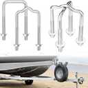 Long U-Bolt Kit for Boat Trailer Frames 3.15" Wide x 6" Long x 1/2'' Diameter Straight & Formed for 3500 lbs Durable Zinc-Plated U-Bolts with Nuts and Washers for Trailer Boat Guides