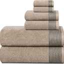 BELIZZI HOME 100% Cotton Ultra Soft 6 Pack Towel Set, Contains 2 Bath Towels 28x55 inchs, 2 Hand Towels 16x24 inchs & 2 Washclot