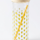 Fruit Infuser Water Bottle, Foldable Straw Water Cup, Water Bottles with Straw, Simply Bottles, LeakProof & Shatter-Proof (Yellow,Lemon)